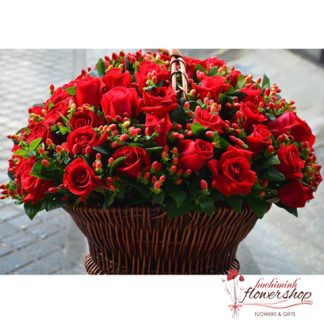 99 red roses love you forever in hcmflowershop