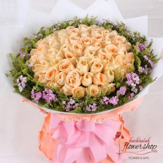 99 roses hand bouquet to HCM city