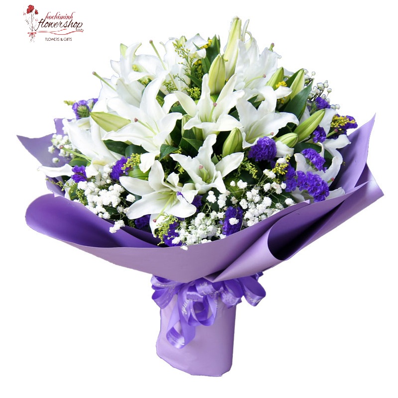 beautiful lilies bouquet for wife