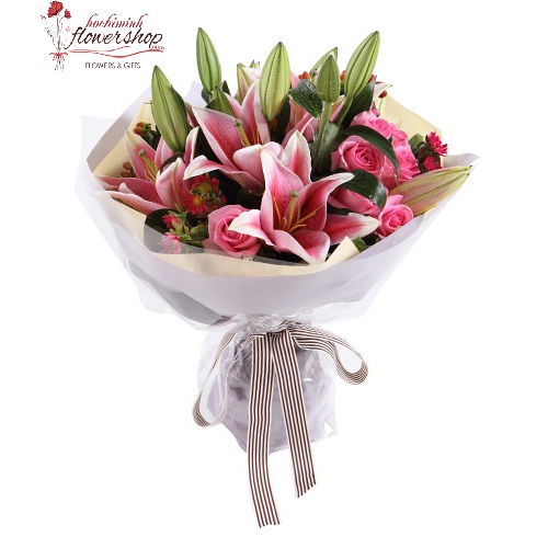Bouquet of pink lilies order online