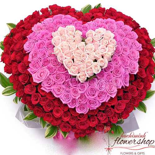 heart by flower for girlfriend in hcm