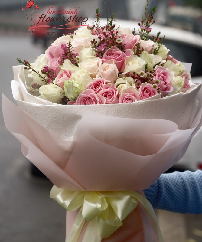hochiminh beauty roses bouquet free delivery sameday in hochiminh
