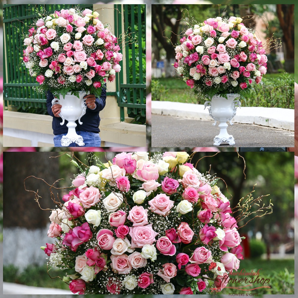 send luxury flower to hochiminh delivery free