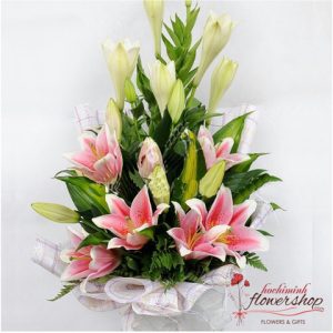 Pink lily flowers Hochiminh city