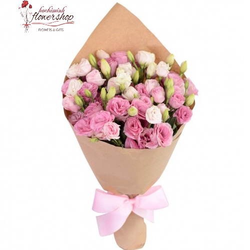 pink lisianthus bouquet in hochiminh vietnam