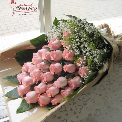 buy pink rose mix baby breath