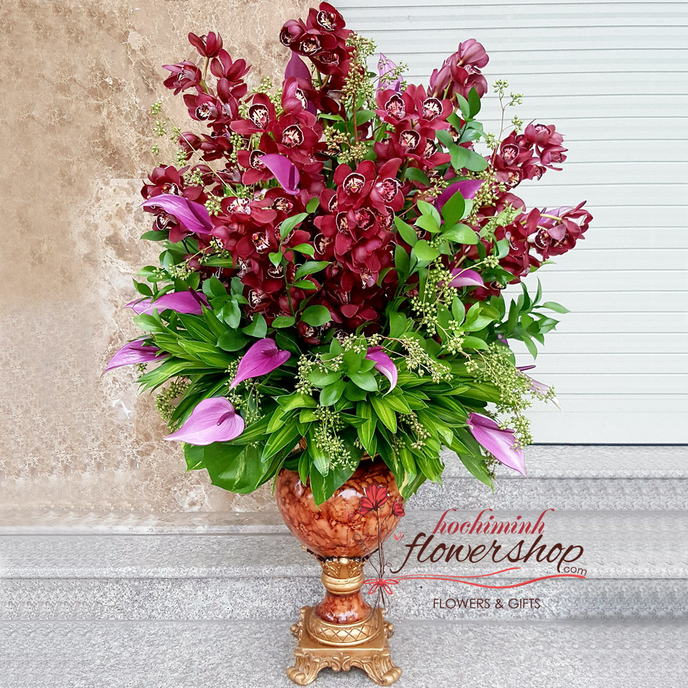 premium flower arrangement in vase