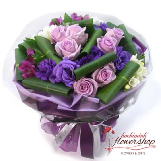 Purple flowers bouquet beautiful
