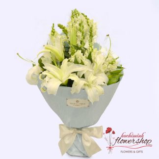 White flower bouquet beautiful delivery sameday