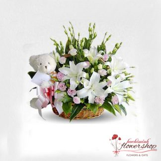 White flowers for new baby