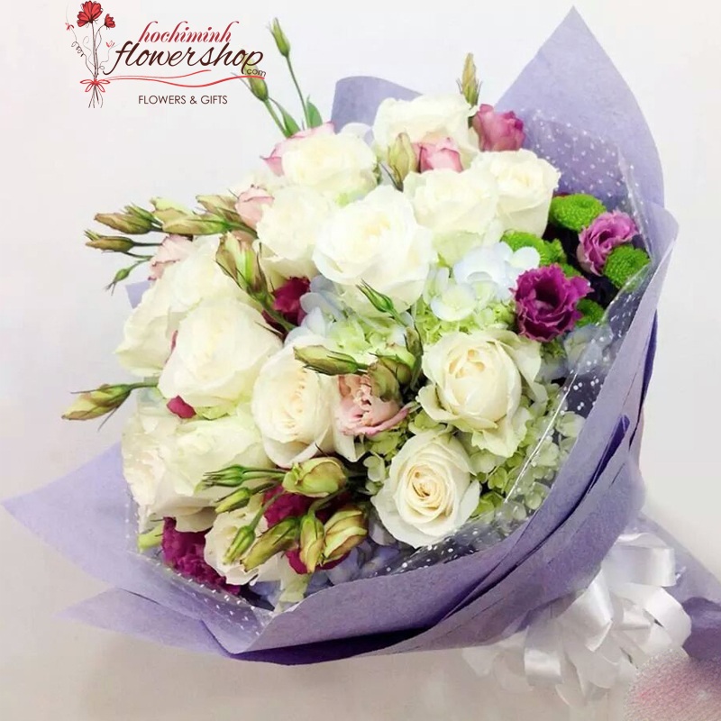 buy online white rose flower in hochiminh