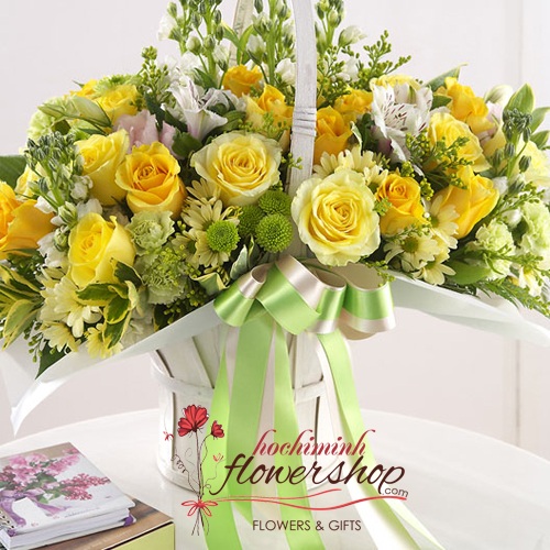 yellow roses free delivery in hochiminh