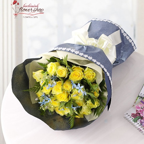 Yellow roses bouquet for birthday