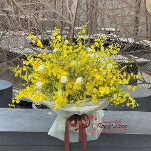 Yellow Dancing Lady Orchid Bouquet